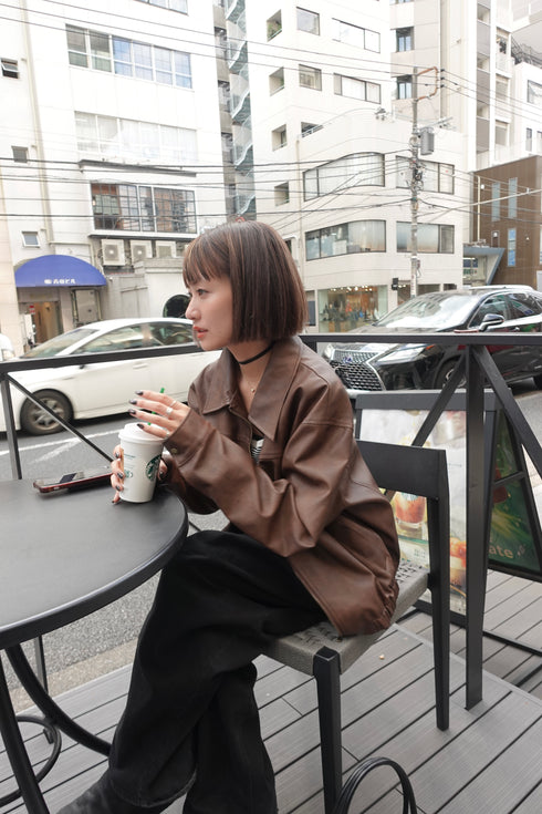 Vintageレザーブルゾン